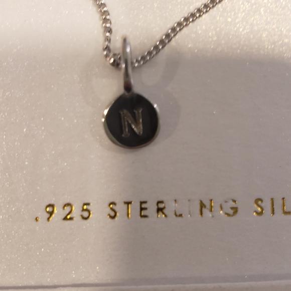 Strrling Silver Letter N necklace - Picture 1 of 2